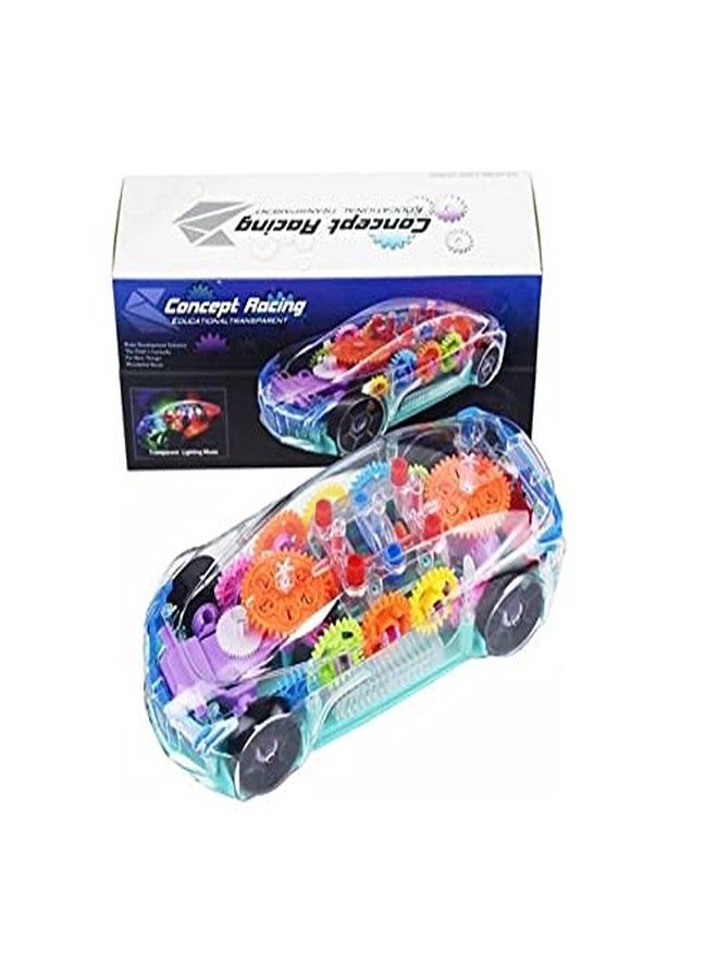 Kaizen Enterprises Transparent Toy Cars for Boys withnGear Simulation Mechanical Racing Car Musical Toys Sound & 3D Light Toys - Image 1