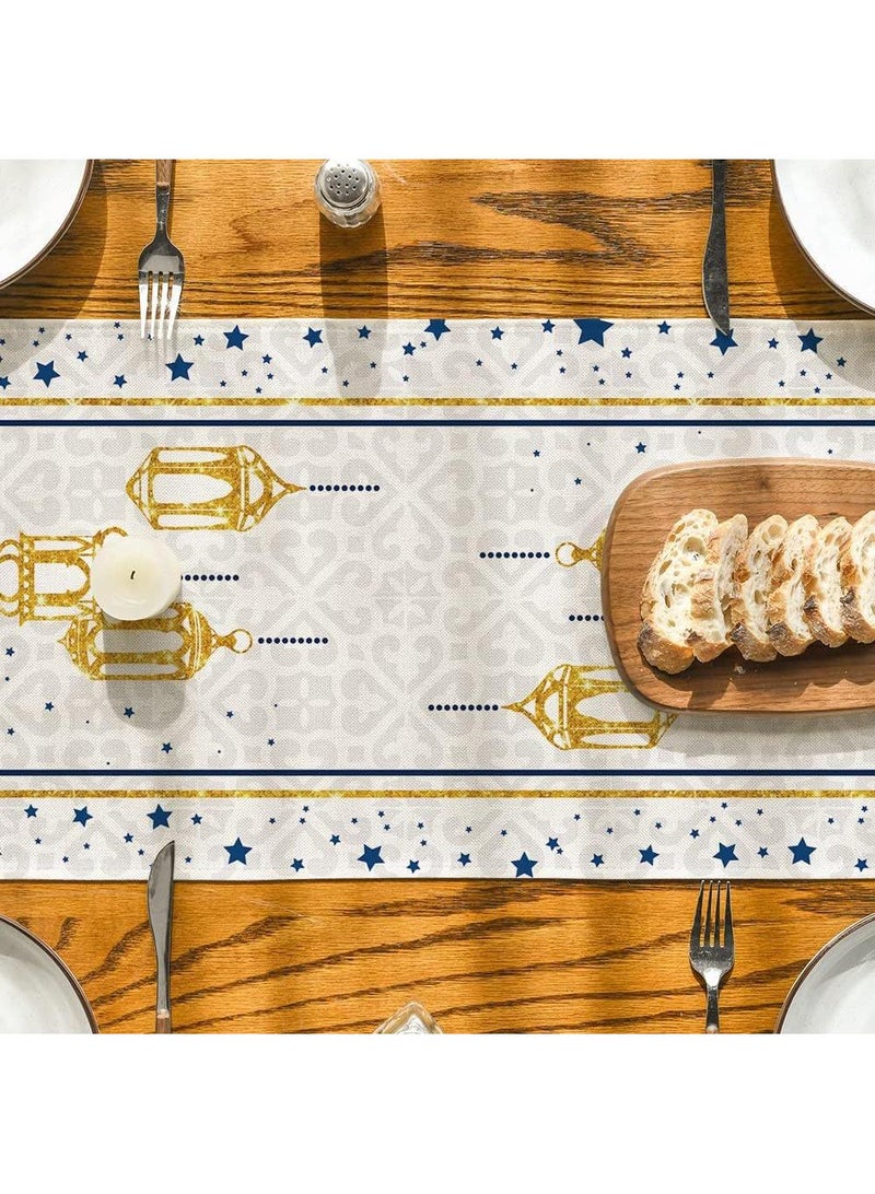 عام 1 قطعة عيد مبارك مائدة الطعام العلم + 4 قطع رمضان مائدة الطعام حصيرة - Image 4