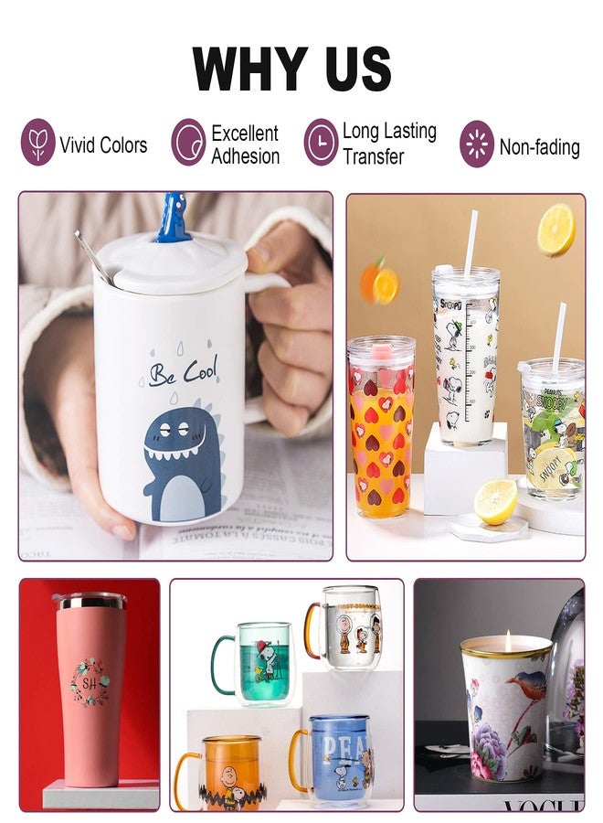 Jecqbor 20 Sheets Waterslide Decal Paper INKJET CLEAR,8.5X11 Inch Water Slide Transfer Paper Transparent Printable for Tumblers,Ceramics,Plastics,Glasses,DIY - Image 4