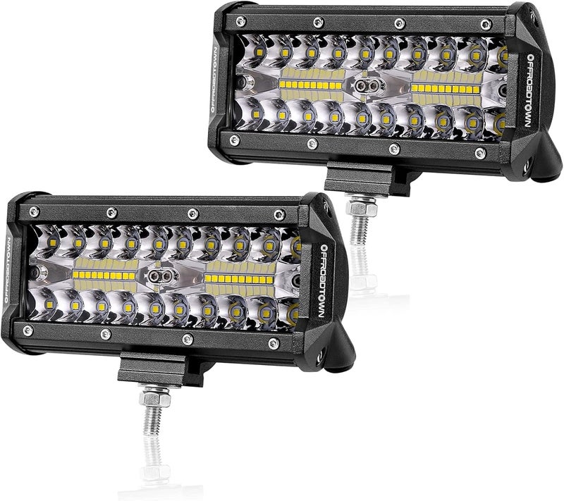 OFFROADTOWN LED Pods, 2pcs 6inch 240W Off Road Driving Lights LED Work Light Bar Spot Flood Combo Fog Light Waterproof Cubes for Truck Boat Pickup UTV ATV Marine Motorcycle - Image 1