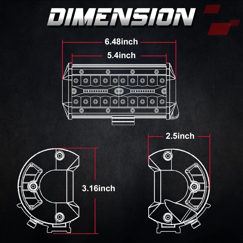 OFFROADTOWN LED Pods, 2pcs 6inch 240W Off Road Driving Lights LED Work Light Bar Spot Flood Combo Fog Light Waterproof Cubes for Truck Boat Pickup UTV ATV Marine Motorcycle - Image 2