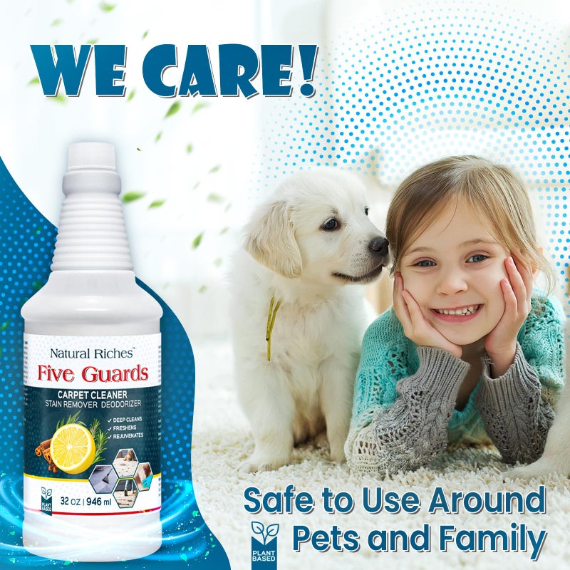 Natural Riches Natural Riches Organic Upholstery Carpet Cleaner Shampoo Solution Machine Use, A Miracle Carpet Cleaner Stain Remover Deodorizing Formula, Use On Rug Carpets Pet and Food Stains 32 fl oz  - Image 4