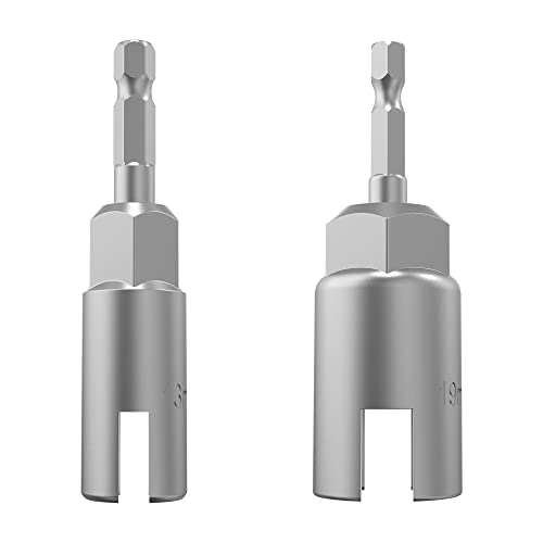 Monliful 2 Pack (13mm,19mm) 1/4 Inch Hex Shank Nut Driver Power Wing Nut Driver Set Bit Socket Wrenches Tools Set Slot Wing Nuts Drills Bits for Panel Nuts Screws Eye C Hook Bolt - Image 1