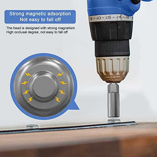 Monliful 2 Pack (13mm,19mm) 1/4 Inch Hex Shank Nut Driver Power Wing Nut Driver Set Bit Socket Wrenches Tools Set Slot Wing Nuts Drills Bits for Panel Nuts Screws Eye C Hook Bolt - Image 3