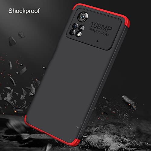 Kapa Double Dip Full 360 Protection Back Case Cover for Poco X4 Pro (5G) (Red, Black), Poly Carbonate - Image 2