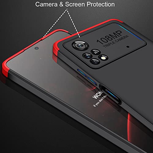 Kapa Double Dip Full 360 Protection Back Case Cover for Poco X4 Pro (5G) (Red, Black), Poly Carbonate - Image 3