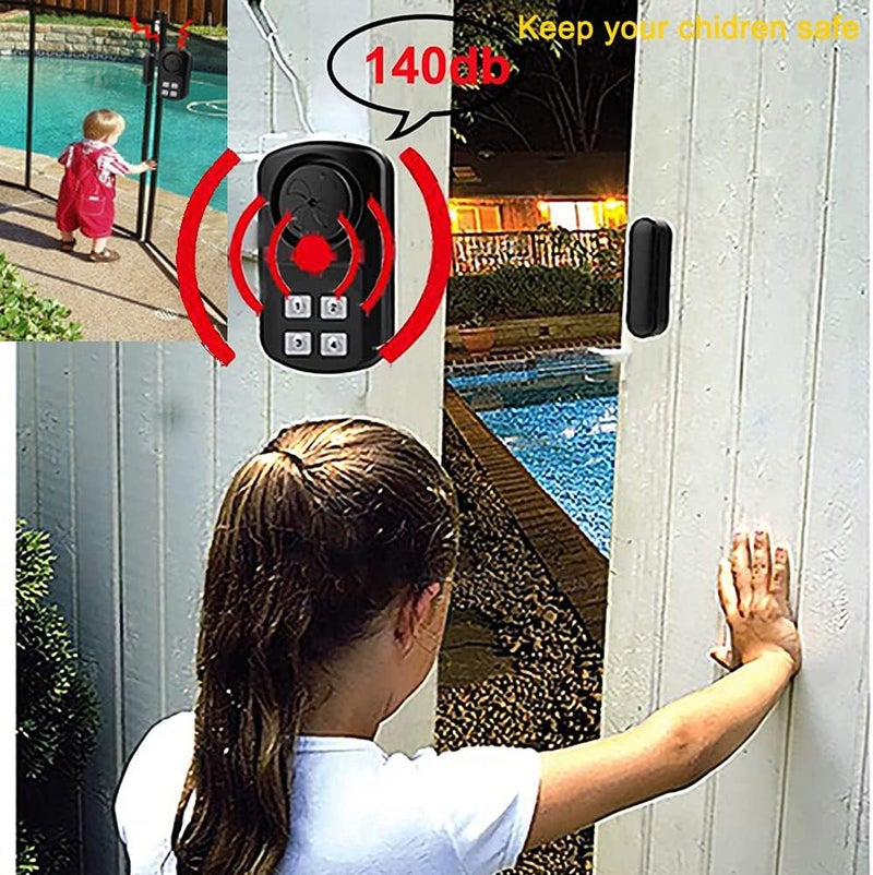 EverNary Outdoor Door Gate Alarm with Remote Control Wireless Weatherproof Entry Door Sensor Alarm with Adjustable Volume for PoolFenceHomeKids Safety  - Image 5