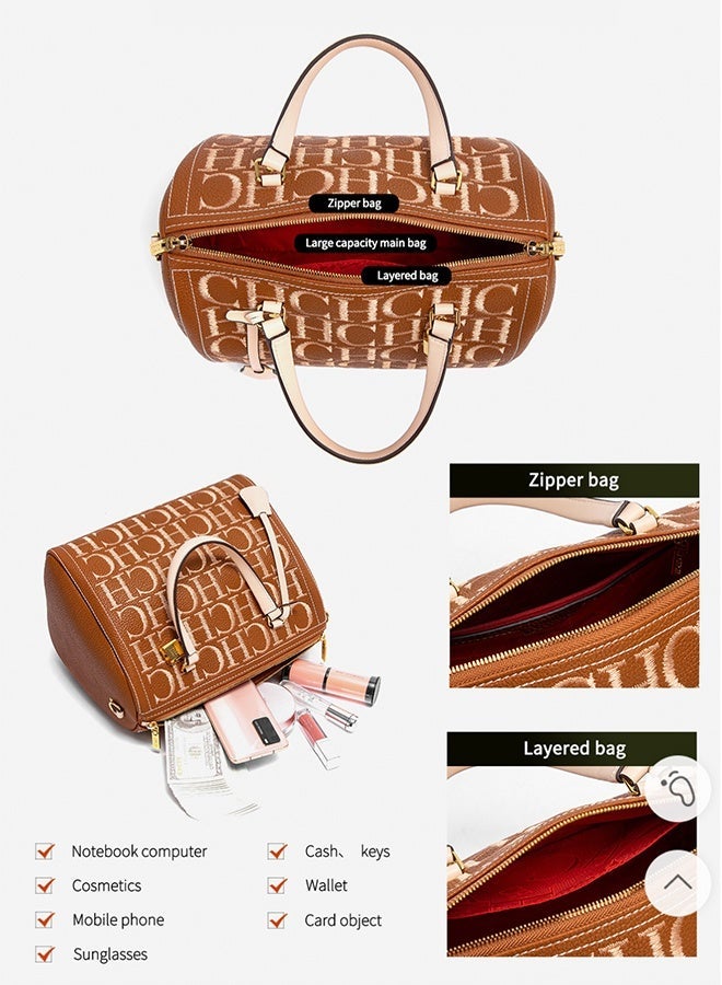CH CH CHCH New High-end Light Luxury Women's Handbag Shoulder Bag Brown - Image 4