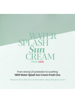 Espoir Espoir Water Splash Sun Cream Fresh Cica 2 oz SPF50+ PA++++ | Moisturizing and Soothing Vegan Sun Block Skin Care with Green Tea Cica | Substitute Sunscreen for BB Cream | Korean Base Makeup  - Image 3