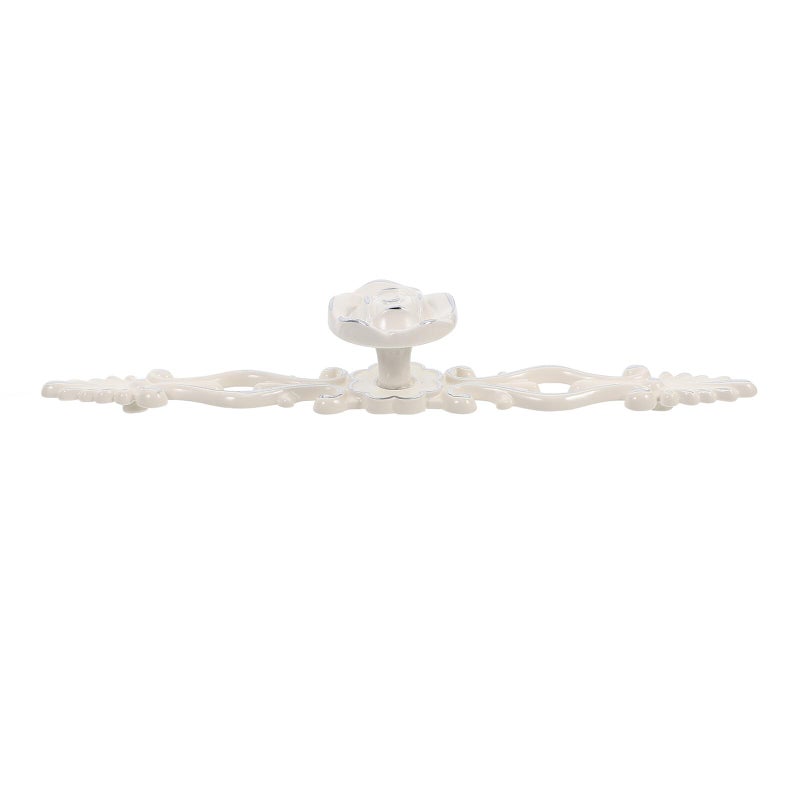 Vintage Zinc Alloy Cabinet Pulls Chrome Ivory Finish Drawer Handles Kitchen Furniture - Image 2