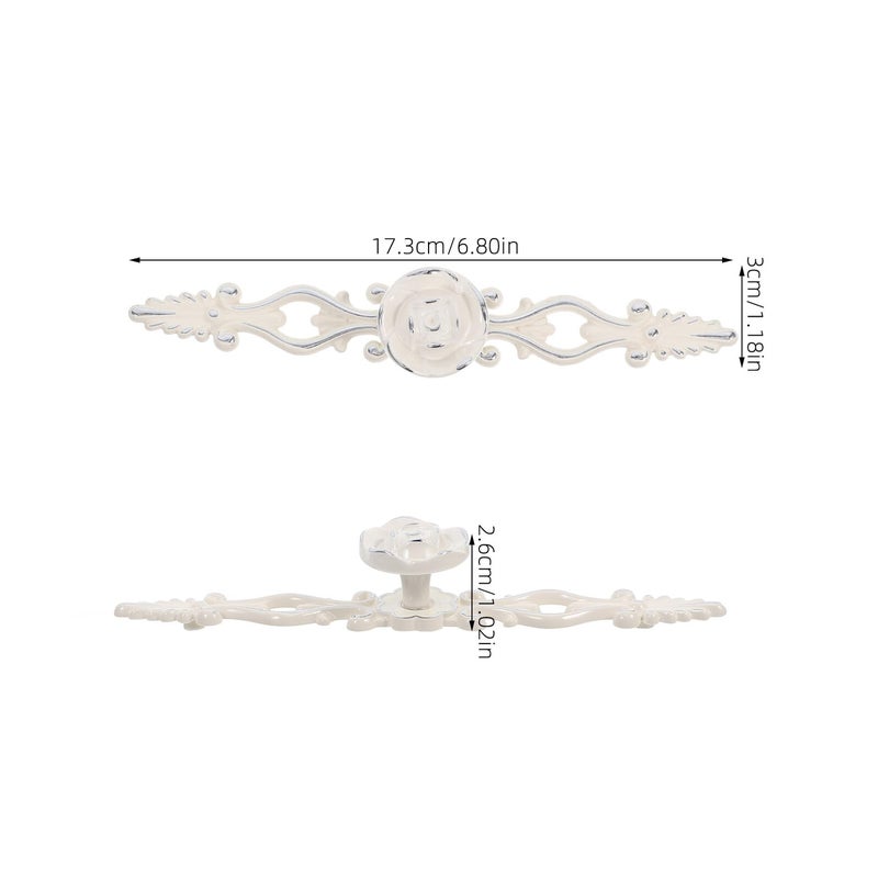 Vintage Zinc Alloy Cabinet Pulls Chrome Ivory Finish Drawer Handles Kitchen Furniture - Image 3