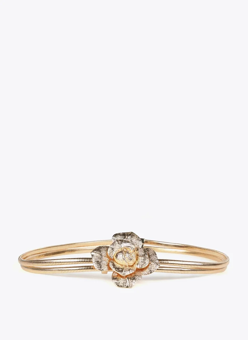 لولا كساديمونت حزام معدني مطاطي مزين بزهرة