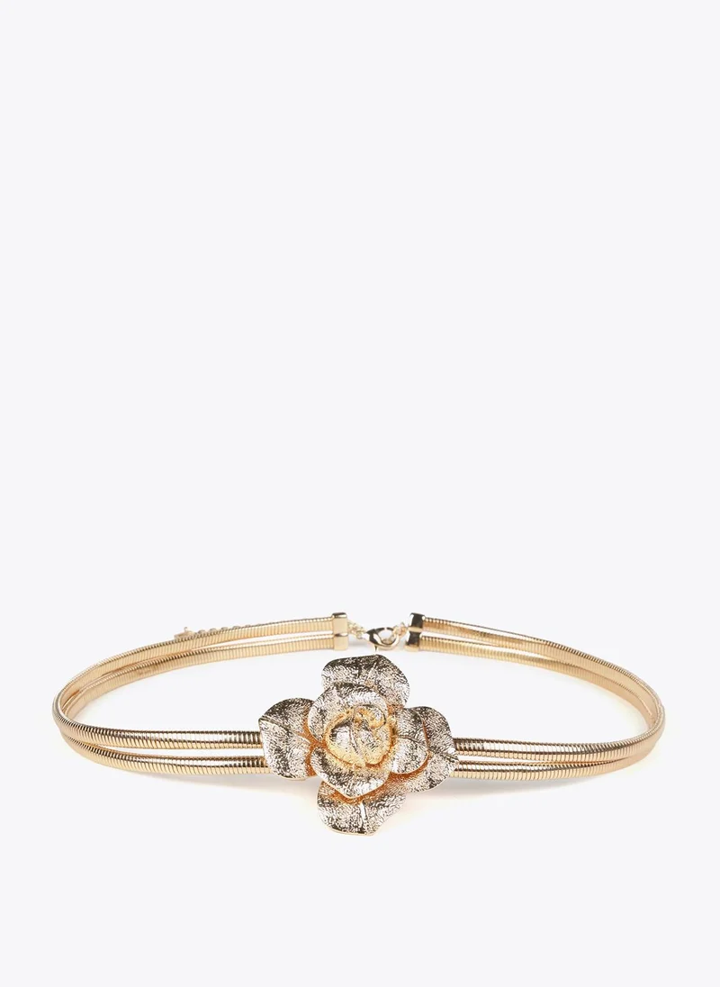 لولا كساديمونت حزام معدني مطاطي مزين بزهرة