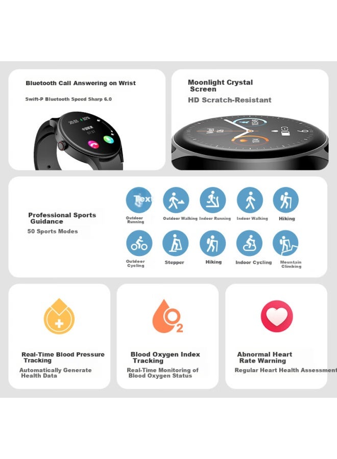 Dido Y22s Pro Smarch For Blood Sugar And Blood Pressure Monitoring, Ecg Health Research, Bluetooth Calling, Temperature, Blood Oxygen, Heart Rate Monitoring, Health Management, For Men And Women, Sports, Middle-aged And Elderly