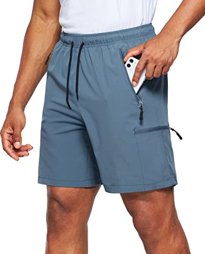 Viodia Men's Hiking Cargo Shorts Stretch Quick Dry Lightweight Workout Shorts for Men Casual Fishing Athletic Shorts with Pockets Stone Blue - Image 1