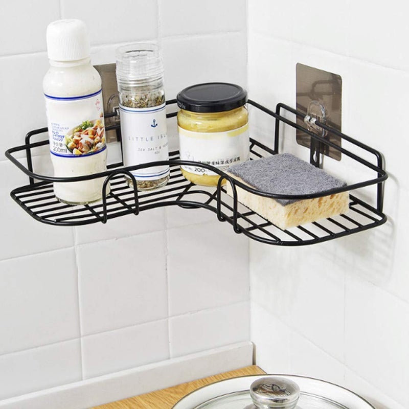 LONGMIRE Corner Shower Caddy, Adjustable 304 Stainless Steel Corner Bathroom Shelf, No Drilling Wall Mounted Triangle Basket Storage Organizer Rack for Washroom, Toilet, Dorm, Kitchen - Image 2