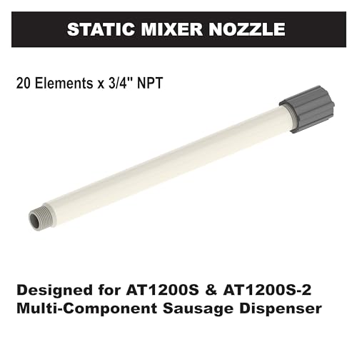 Albion Engineering Company 484-146-6166F4M Threaded-Type Static Mixer, 20 Elements x 3/4" NPT, 15" Long Nozzle x 3/4" ID, White - Image 2