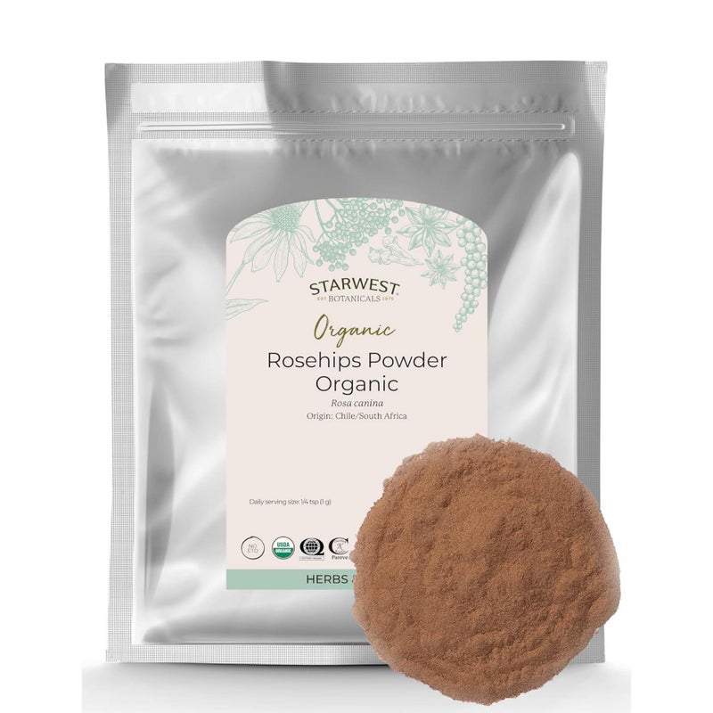Starwest Botanicals Starwest Botanicals Rosehips Powder Organic Dried Herb for Tea Baking Finely Ground Natural Source of Vitamin C Certified Kosher NonGMO Bulk 1 lb Bag 