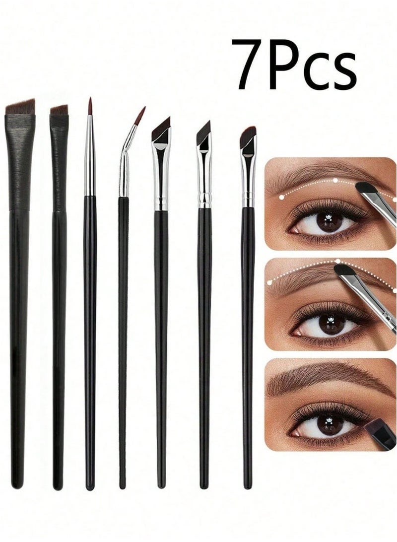 Generic 7pcs Eyeliner Brush Eyebrow Brush Set,Fine Angled Ultra thin Precision Makeup Brushes, Precision Gel Eye Liner  - Image 1