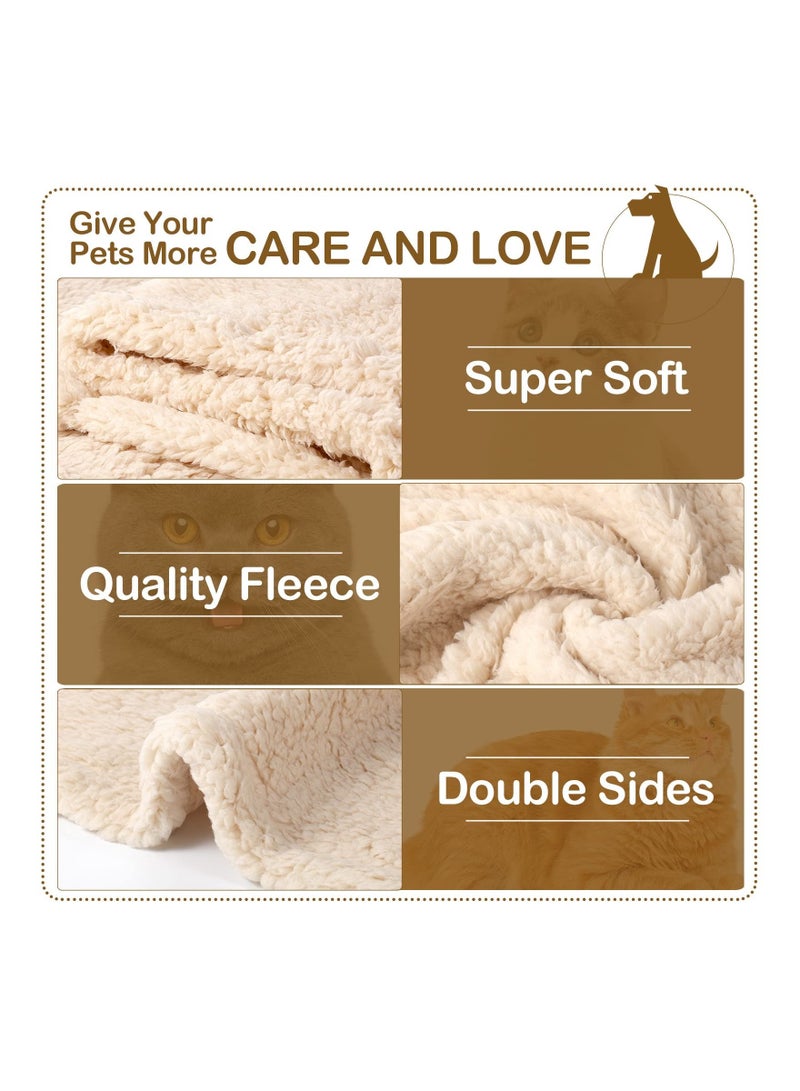 6 Pieces Blankets Fluffy Fleece Dog Blanket Puppy Blanket for Small Medium Dogs Cat, Soft and Warm Pet Blanket, Anxiety & Stress Relief Blanket for Dog Cat, Gray/Beige/Khaki (31 x 24 Inch) - Image 2
