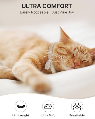 typecase Cat Collar with QR Code Name Tag, Breakaway Kitten Collar for Boy & Girl Cats, Ultra Soft Elastic Adjustable Band, Safety Break Away Buckle, Comfortable & Secure Pet ID Collar (6"-12"), Khaki - Image 4