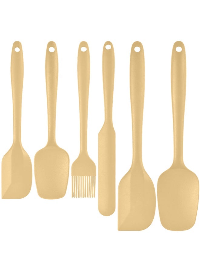 Heat Resistant Silicone Spatula Set 6 Pieces, Kitchen Baking Utensils for Cooking Mixing, Flexible Scrapers for Home Cook Baker