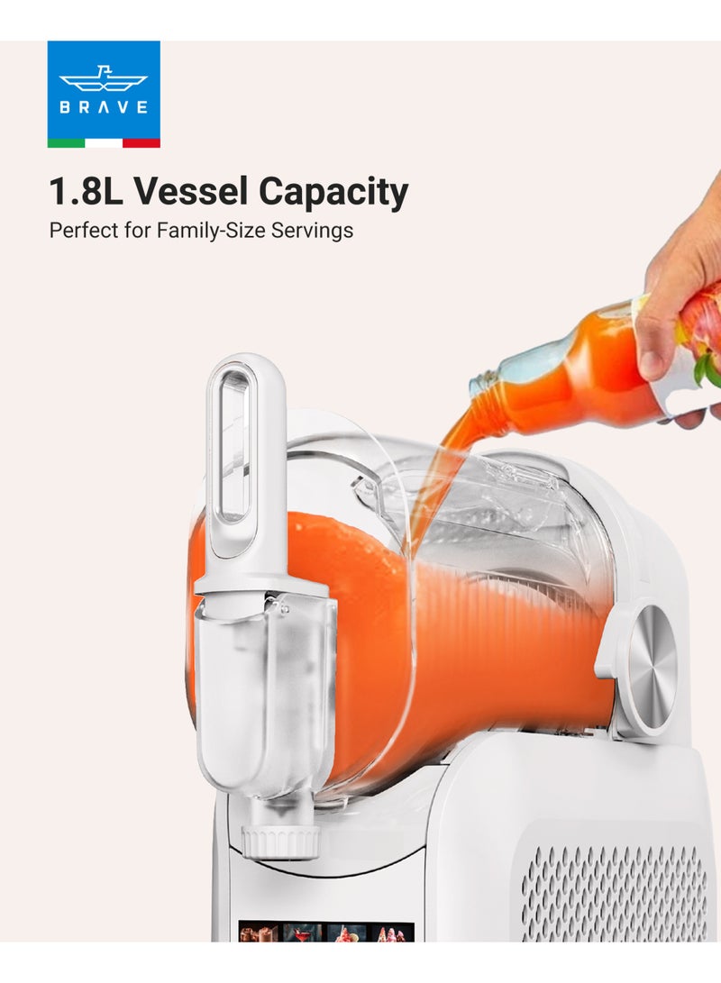 Brave ChillStream 1.8L Soft Serve & Slushie Machine with Compressor Cooling, No Ice Required, 8 Smart Preset Modes, Keep-Cool Function, LED Touch Control & Self-Cleaning System, ECAS Certified Multifunction Frozen Drink Maker for Ice Cream, Milkshakes, Frappes, Smoothies, Cocktails, Juices & Slushies, High-Speed Efficient Freezing & Blending – White - Image 4