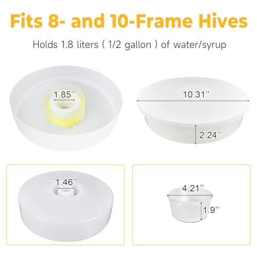 KAGZ Upgraded Rapid Bee Top Feeder with Anti-Drowning Sponge Rings, Round Hive Top Feeders for 8-Frame and 10-Frame Bee Hives (2 Pack) - Image 5