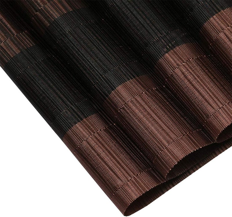 Misuhom Placemats with Table Runner Set Heat Resistant Non Slip MatsCrossweave Woven Vinyl Kitchen Tablemats for Dining Table Parties Farmhouse Thanksgiving Christmas  GatheringBrown  Black - Image 4