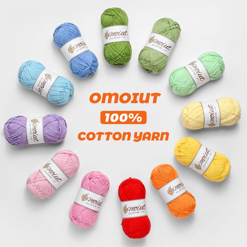 OMoiut 3 Pack Cotton Yarn for Crocheting, Baby Yarn for Crocheting Soft, 393yds / 5.29oz Fluffy Amigurumi Crochet Yarn, 5 Ply 100% Milk Cotton Yarn for Puzzleã€Socksã€Clothes(3 Pink) - Image 2