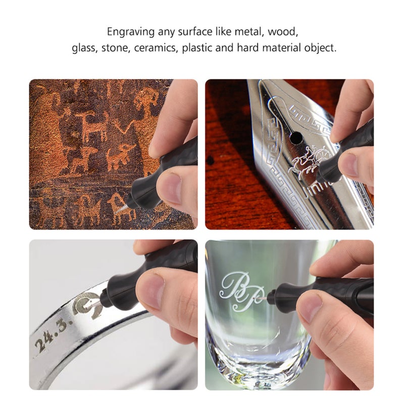 Electric Micro Engraving Pen Mini Engraver Machine Cordless DIY Carve Tools Graver Kit with Extra Diamond Tip Bit Replacement for DIY Jewellery Metal Glass Plastic Wood Ceramics Stone - Image 3