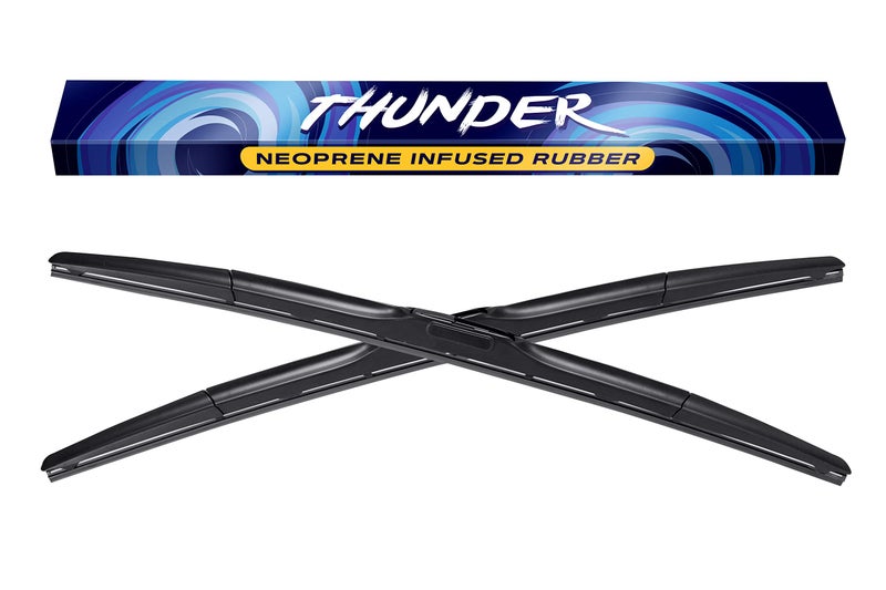 Spearhead THUNDER 24"+17" Hybrid Wiper Blades w/Neoprene Infused Rubber, Outwipes Silicone (Pair) - Image 1