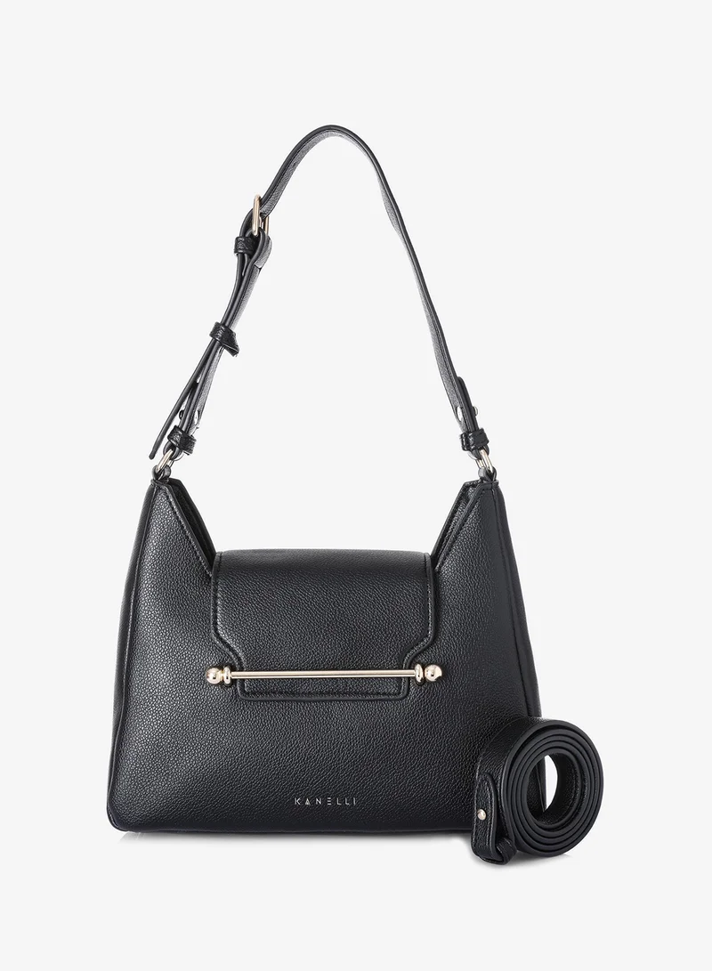 KANELLI Women's handbag from Kanelli, elegant shape New Collection  AAY2401005 Black