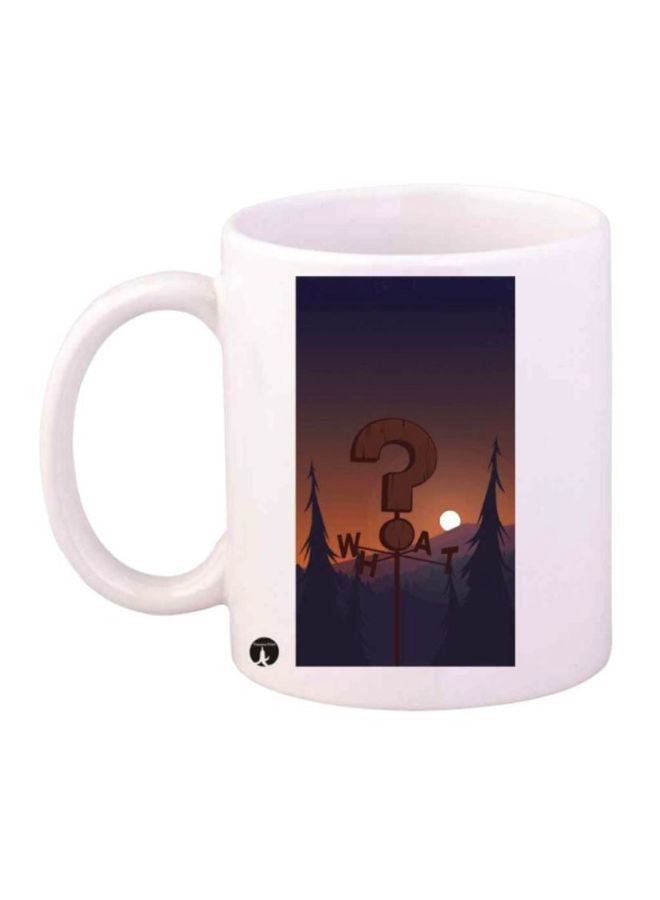 RKN Gravity Falls Printed Coffee Mug White/Black/Brown - Image 1