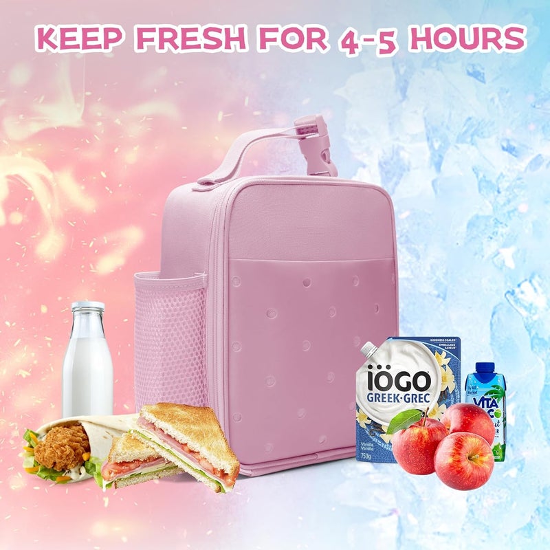 MEXS Kids Lunch Bag, DIY＆Insulated Lunch Box for Boys Girls, Toddler Lunch Cooler Bag for School, Double Insulation Portable＆Reusable, Water/Oil-Proof Lining Easy Clean, for Ages 3+ (Unicorn/Dinosaur) - Image 3
