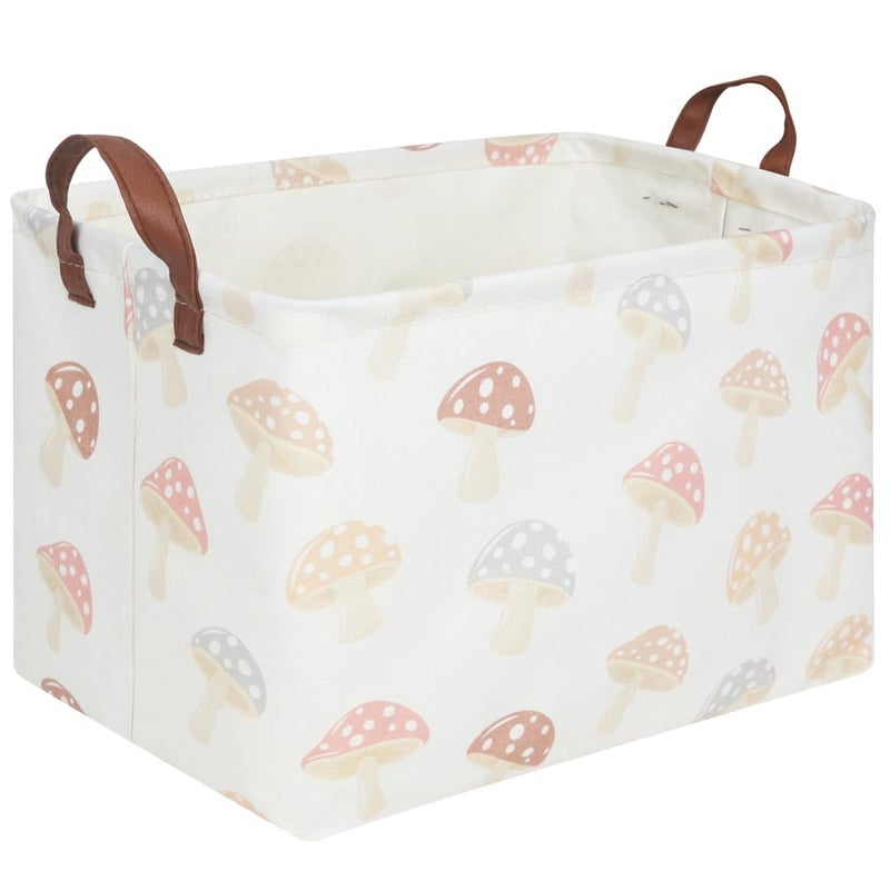 FXOCSHE Rectangular Baby Laundry Basket,Mushroom Basket,Collapsible Waterproof Kids Toys Storage box,kids gift hamper,Toy Bins,Baby Room Decor(Mushroom) - Image 1