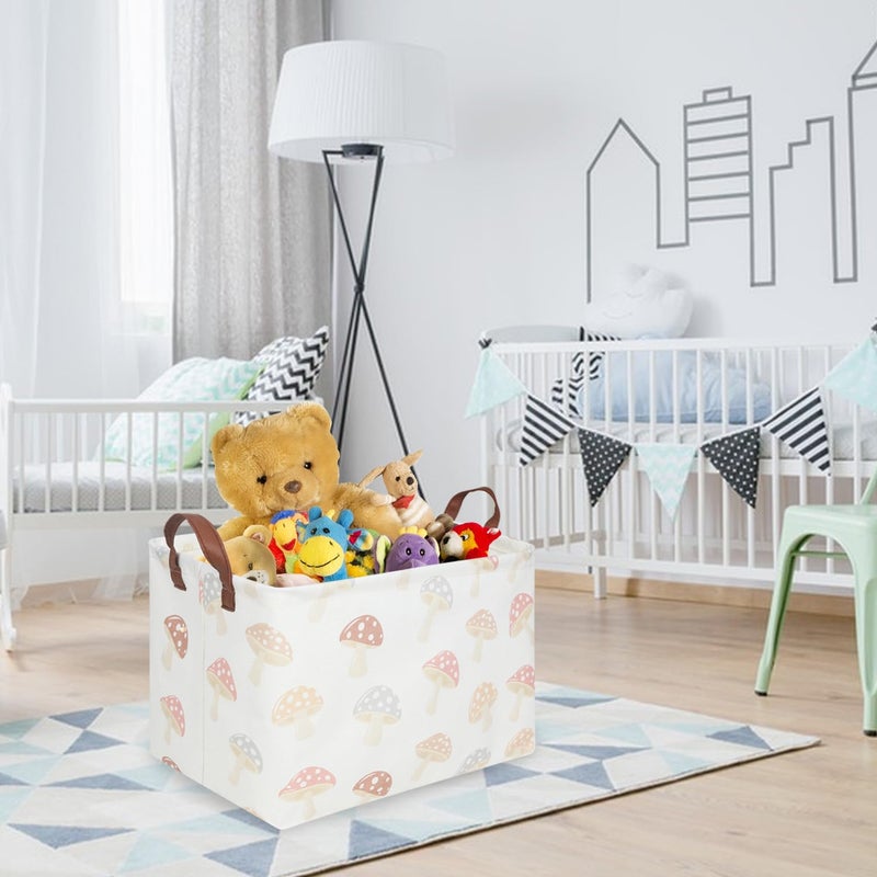FXOCSHE Rectangular Baby Laundry Basket,Mushroom Basket,Collapsible Waterproof Kids Toys Storage box,kids gift hamper,Toy Bins,Baby Room Decor(Mushroom) - Image 5