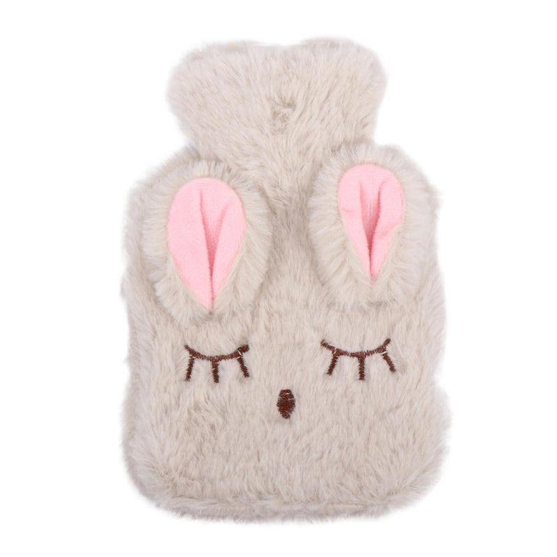 Soft Plush Rabbit Hot Water Bottle with Detachable Cover for Pain Relief Hand Warmer - Image 2