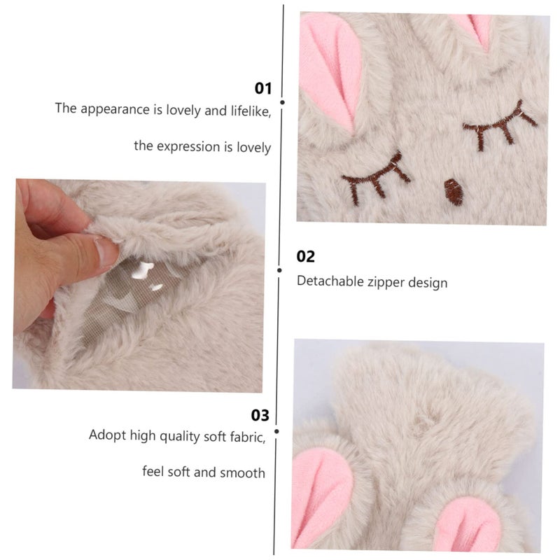 Soft Plush Rabbit Hot Water Bottle with Detachable Cover for Pain Relief Hand Warmer - Image 4