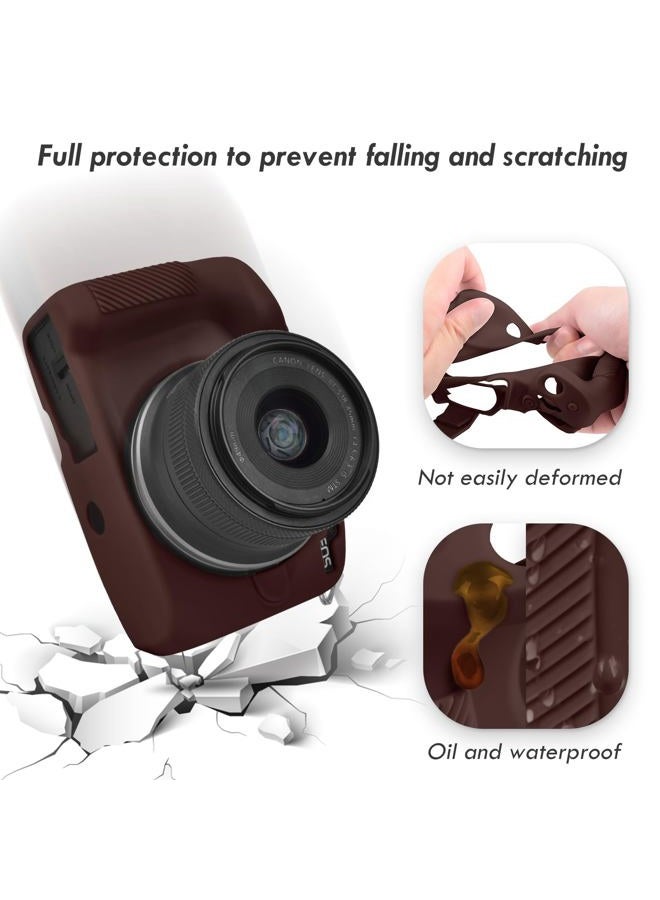 Rieibi Eos R50 Case, Soft Silicone Protective Case For Canon Eosr50 Camera, Lightweight Camera - Dark Brown - Image 4