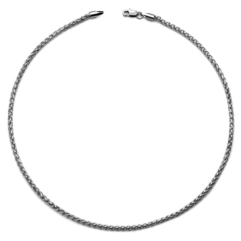AmyRT Jewelry 4mm Titanium Steel Wheat Silver Chain Necklaces for Men & Women 24 in - Image 5