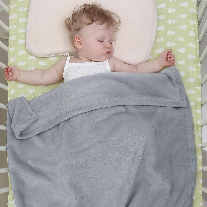 KMUSET Kids Blanket for Boys Girls 30x40 inches Soft Cozy Fuzzy Swaddle Throw Blanket Small Fleece Blanket for Crib Stroller Grey - Image 5