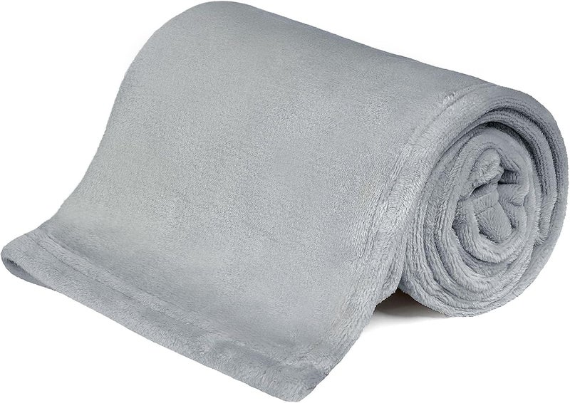 KMUSET Kids Blanket for Boys Girls 30x40 inches Soft Cozy Fuzzy Swaddle Throw Blanket Small Fleece Blanket for Crib Stroller Grey - Image 1