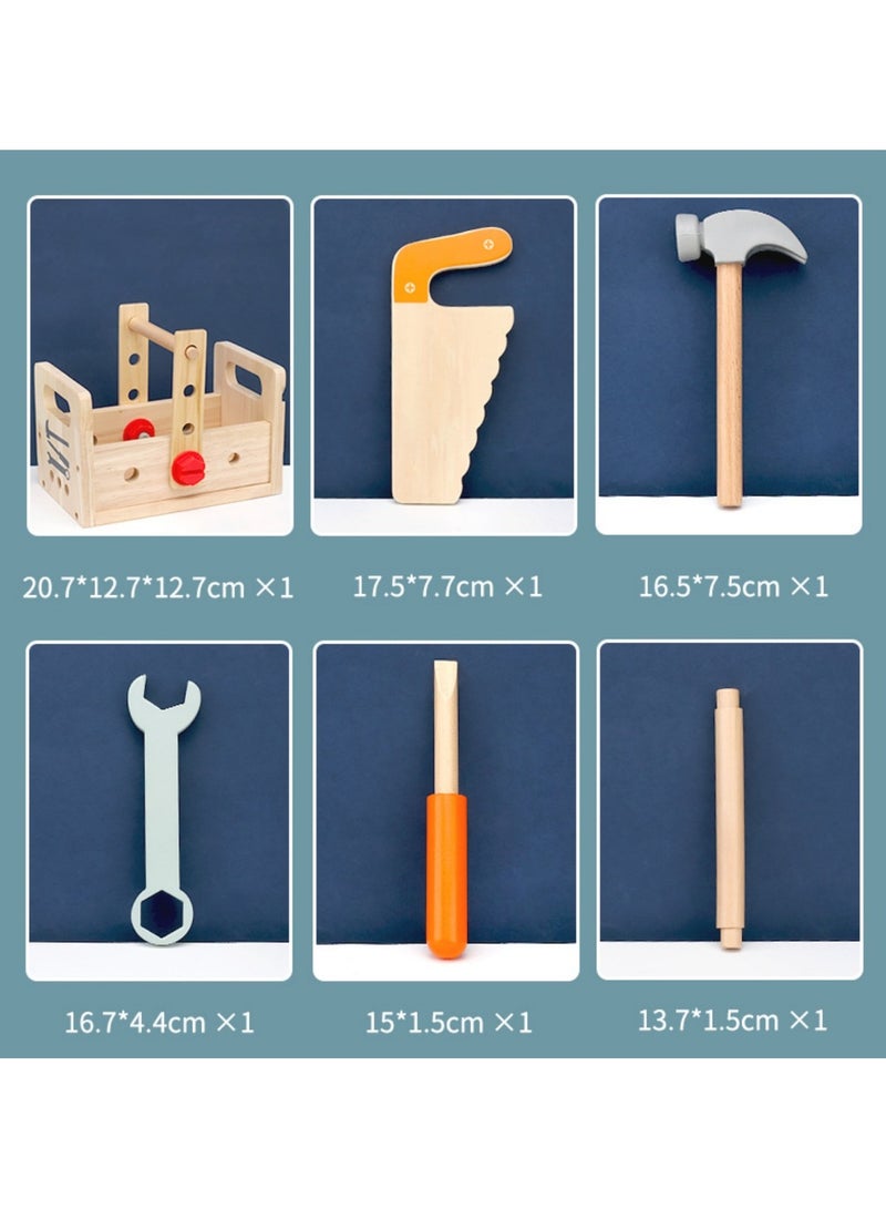 unikbebe Wooden Tool Set for Kids, Montessori Wooden Tool Box with Saws, Screws, Hammers, Creative Construction Toys, Educational Gifts for Boys and Girls - Image 4