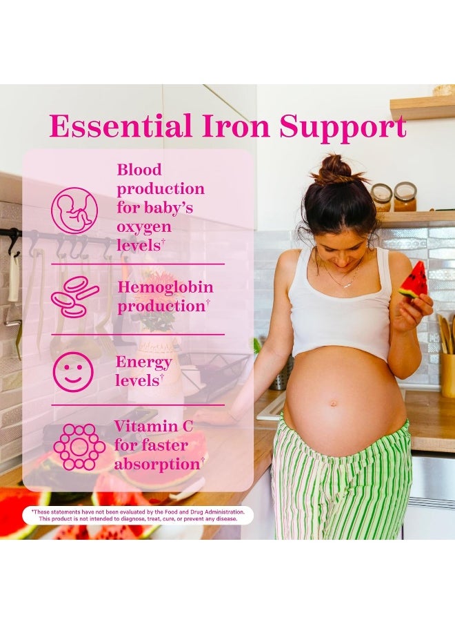 Pink Stork Pink Stork Prenatal Iron Supplement for Women, Grape Chewable Iron Gummies with Vitamin C, Pregnancy Must Haves, Prenatal Vitamins for Iron Deficiency, 60 Gummy Chews  - Image 3