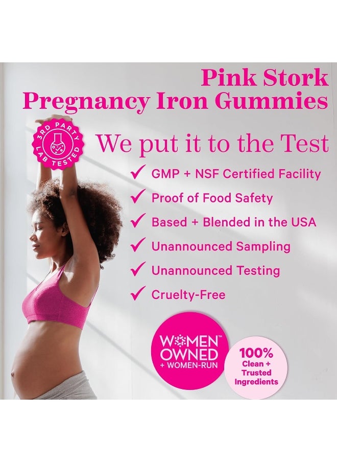 Pink Stork Pink Stork Prenatal Iron Supplement for Women, Grape Chewable Iron Gummies with Vitamin C, Pregnancy Must Haves, Prenatal Vitamins for Iron Deficiency, 60 Gummy Chews  - Image 5