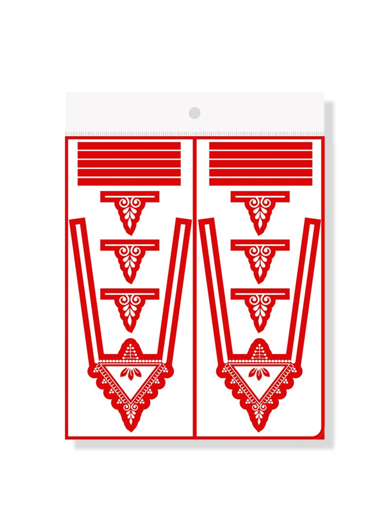 Majarat henna sticker- Arabic henna design sticker for two hands - GASSA for Adults – G308 - Image 1