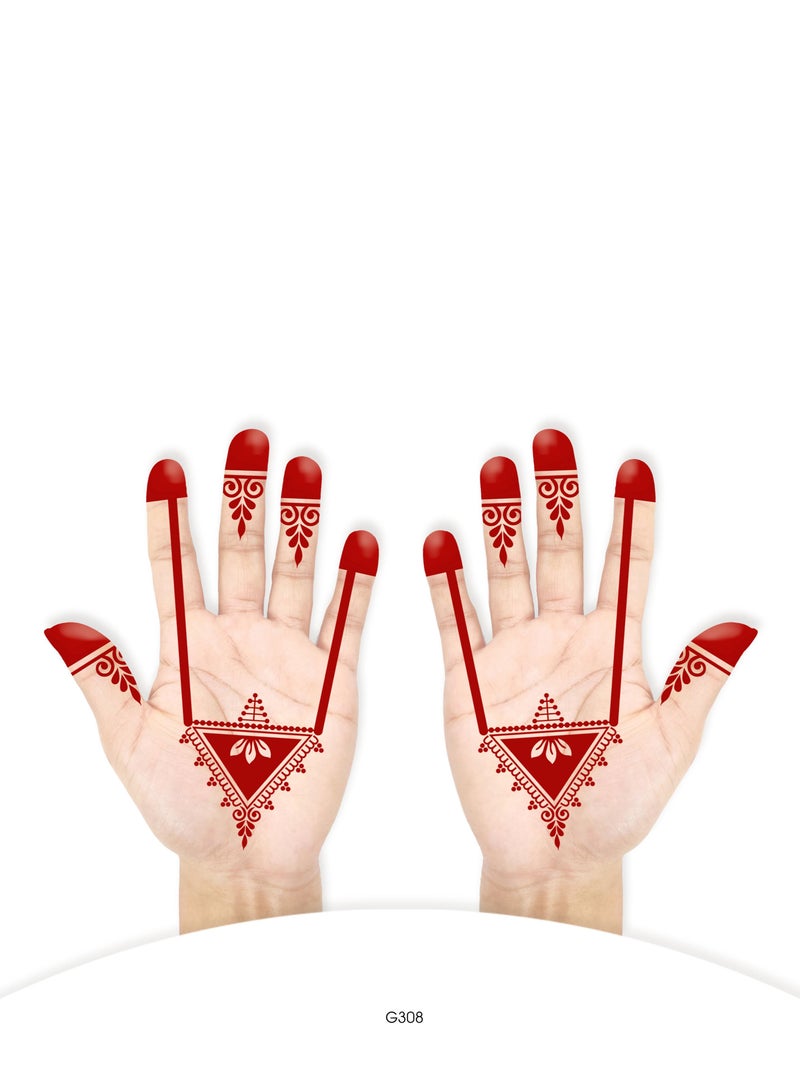 Majarat henna sticker- Arabic henna design sticker for two hands - GASSA for Adults – G308 - Image 2