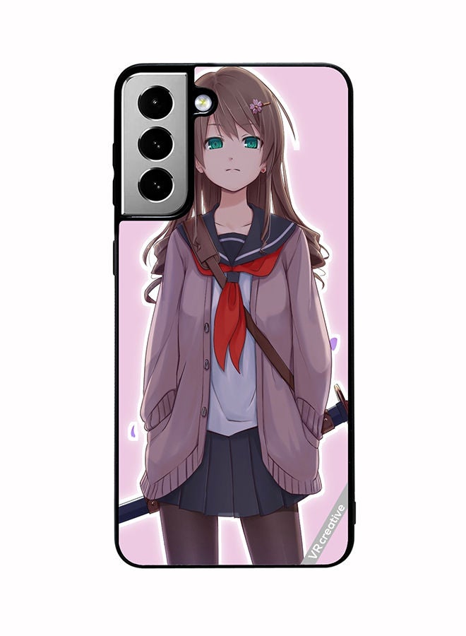 VR CREATIVE Protective Case Cover For Samsung Galaxy S21 FE 5G Anime Girl Design Multicolour - Image 1