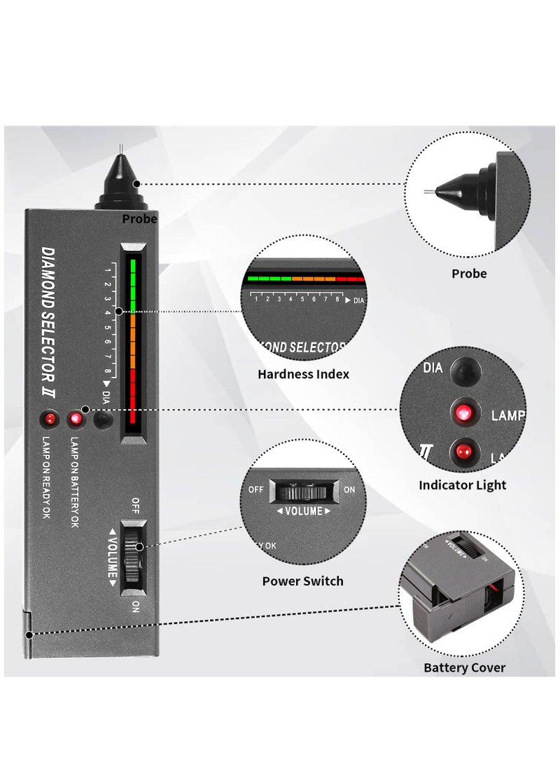 Excefore Diamond Tester Pen, High Accuracy Jewelry Diamond Tester and 60X Mini LED Magnifying, Professional Diamond Selector for Novice and Expert, Thermal Conductivity Meter  - Image 3